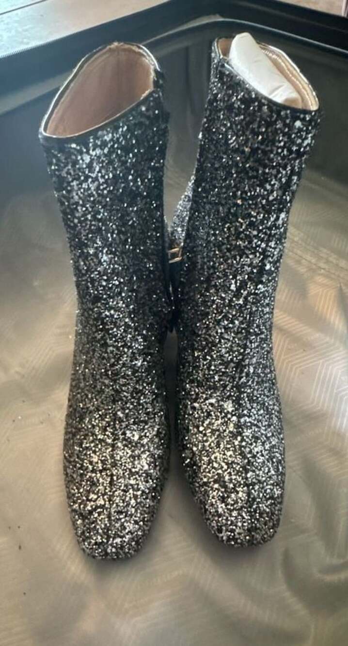 Kate Spade New York Glitter Block Heel Ankle Boots Size 9B